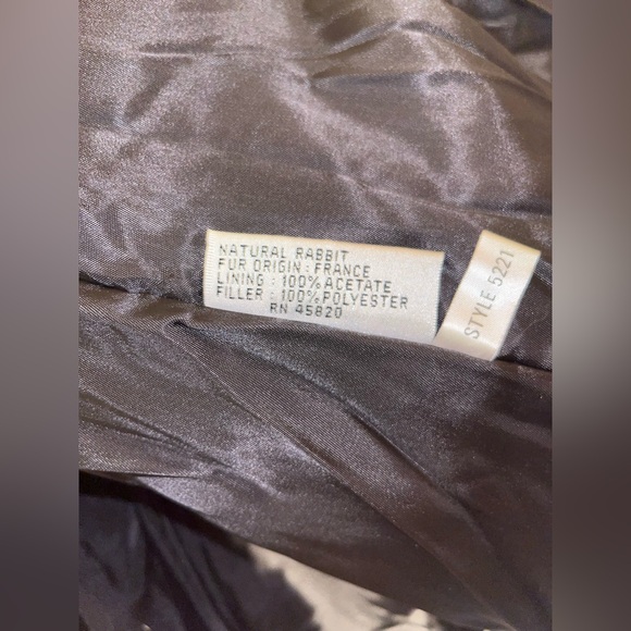 Vintage 100% Rabbit Fur Coat Jacket Gray France Women M Mobwife Glam Disco - Picture 7 of 8